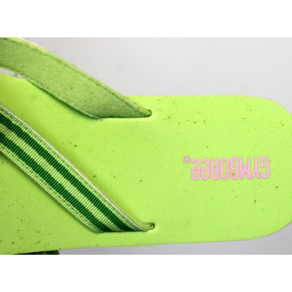 2006 Gymboree Tutti Fruity Flip Flips sz 13/1 Summer Green Stripes Bow Pool Beac - Picture 6 of 8